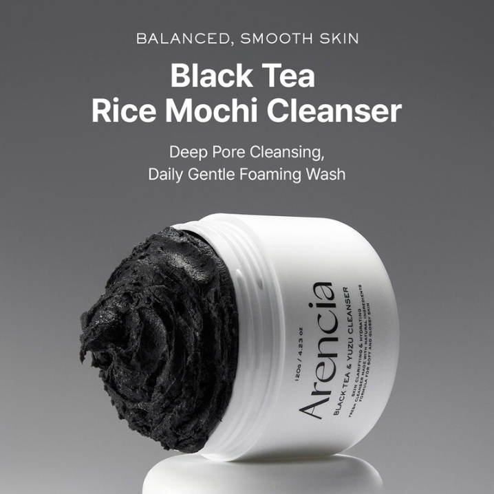 Arencia - Black Tea Rice Mochi Cleanser 120g.