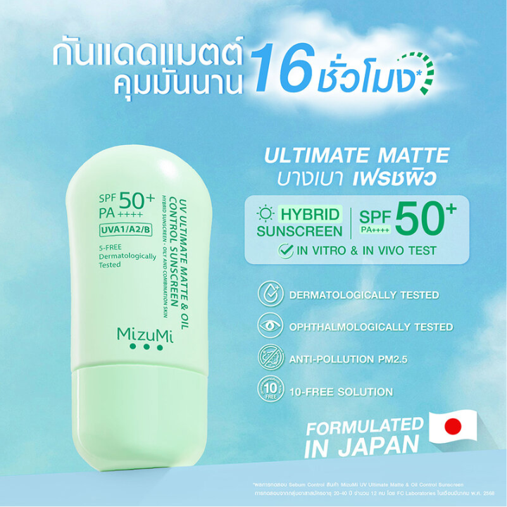 MizuMi - UV Ultimate Matte & Oil Control Sunscreen 40g.