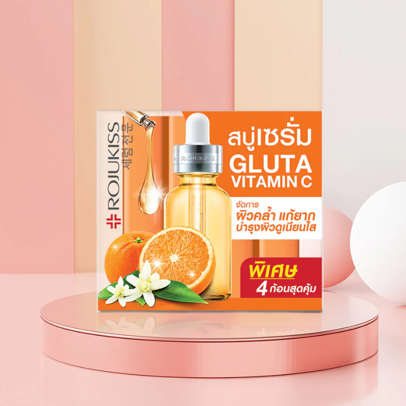 Rojukiss - Gluta-Vit C Poreless Serum Soap 30g. (Pack of 4)