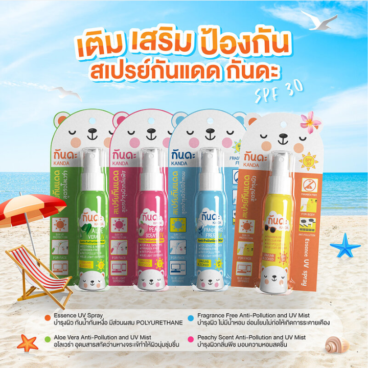 Kanda - Peachy Scent Anti-Pollution and UV Mist 45ml.
