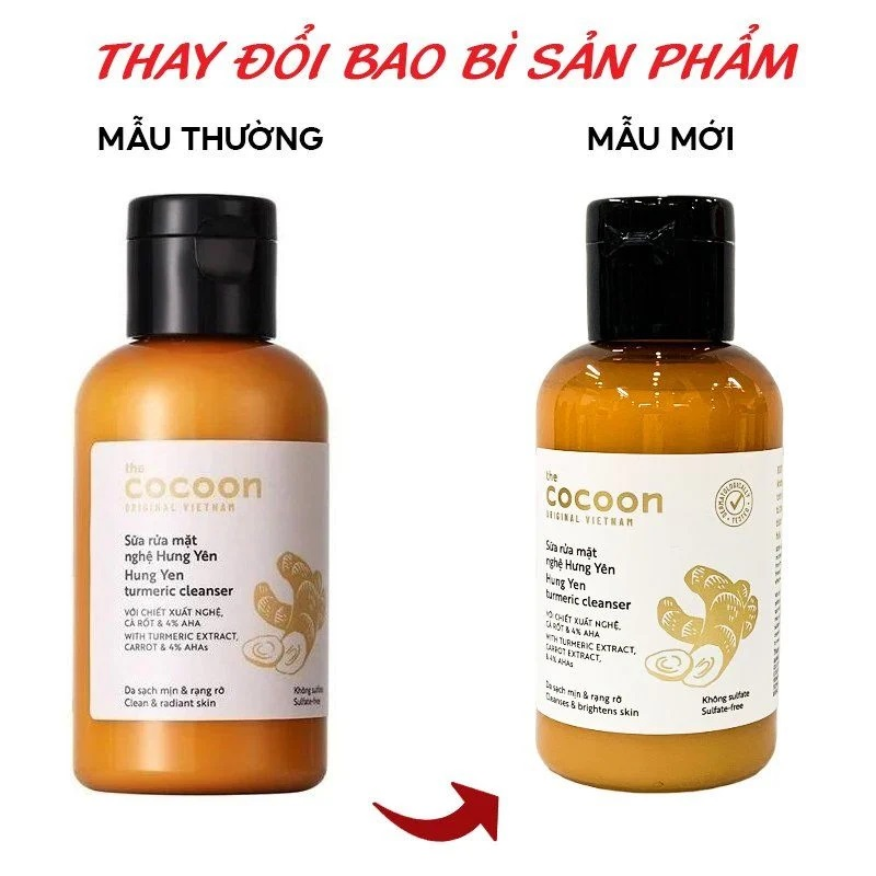 Cocoon Vietnam - Hung Yen Turmeric Cleanser (Sữa Rửa Mặt Nghệ Hưng Yên) with Turmeric Extract & Carrot 140ml.