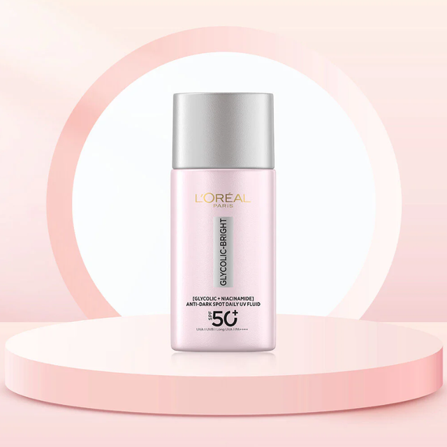 L'Oréal - Glycolic-Bright Anti-Dark Spot Daily UV Fluid SPF50+ with Glycolic + Niacinamide 50ml.