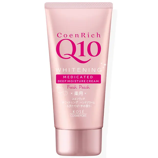 KOSE - CoenRich Q10 - Whitening Fresh Peach Medicated Hand Cream 80g.