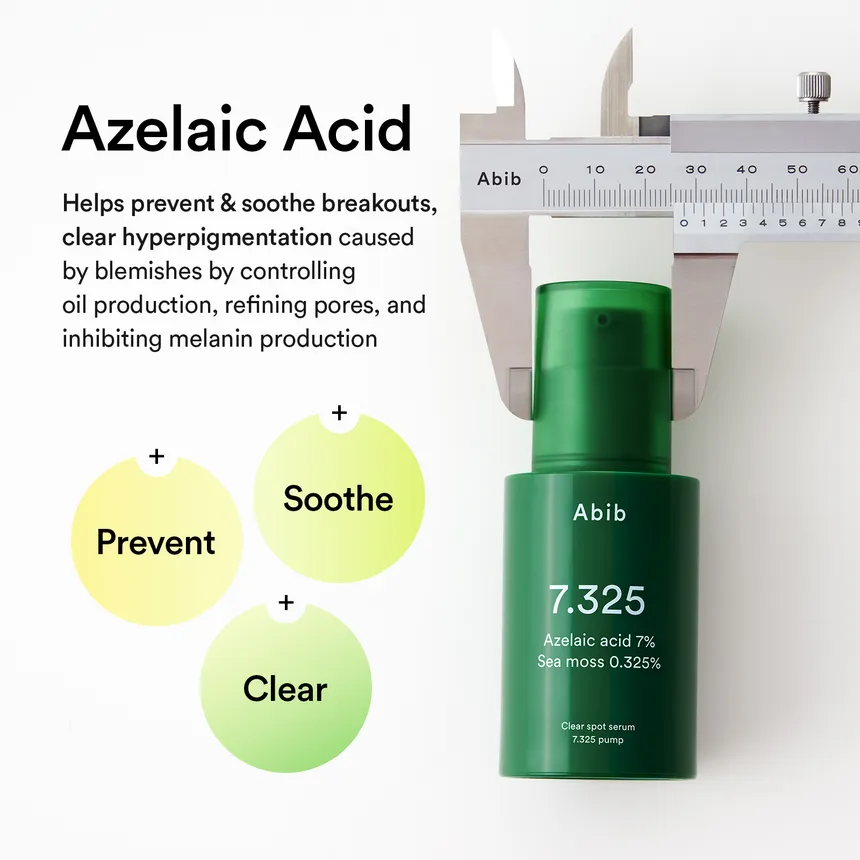 Abib - Clear Spot Serum 7.325 Pump with Azelaic Acid 7% and Sea Moss 0.325% 30ml.