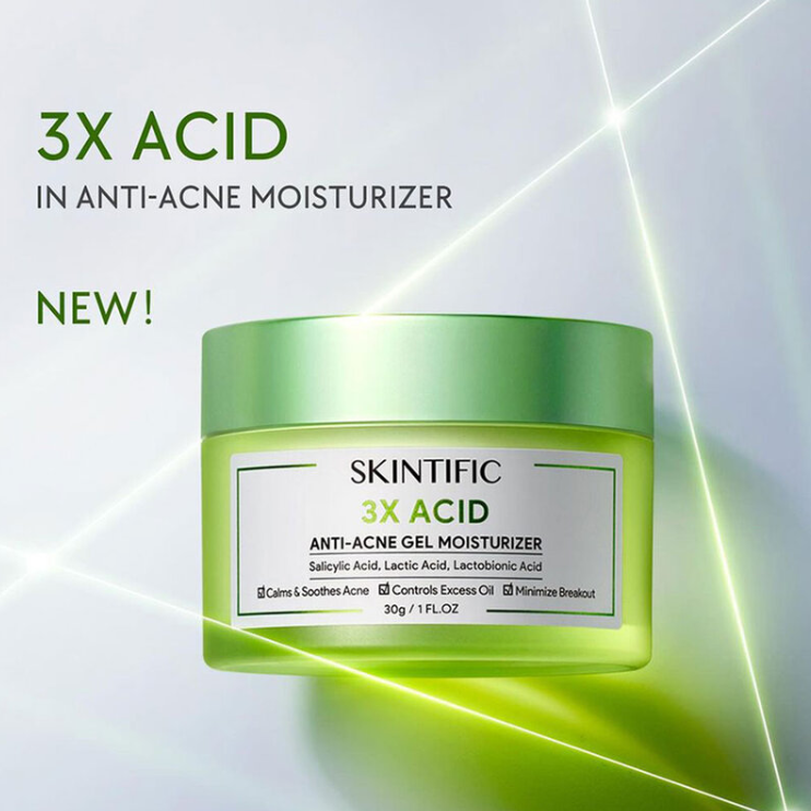 Skintific - 3X Acid Anti-Acne Gel Moisturizer 30g.