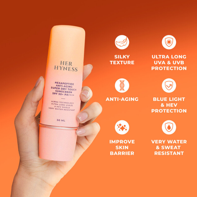 Her Hyness - Hexapeptide Anti-Aging Super Dry Touch Water Resistant Sunscreen SPF50+ PA++++ 50ml.