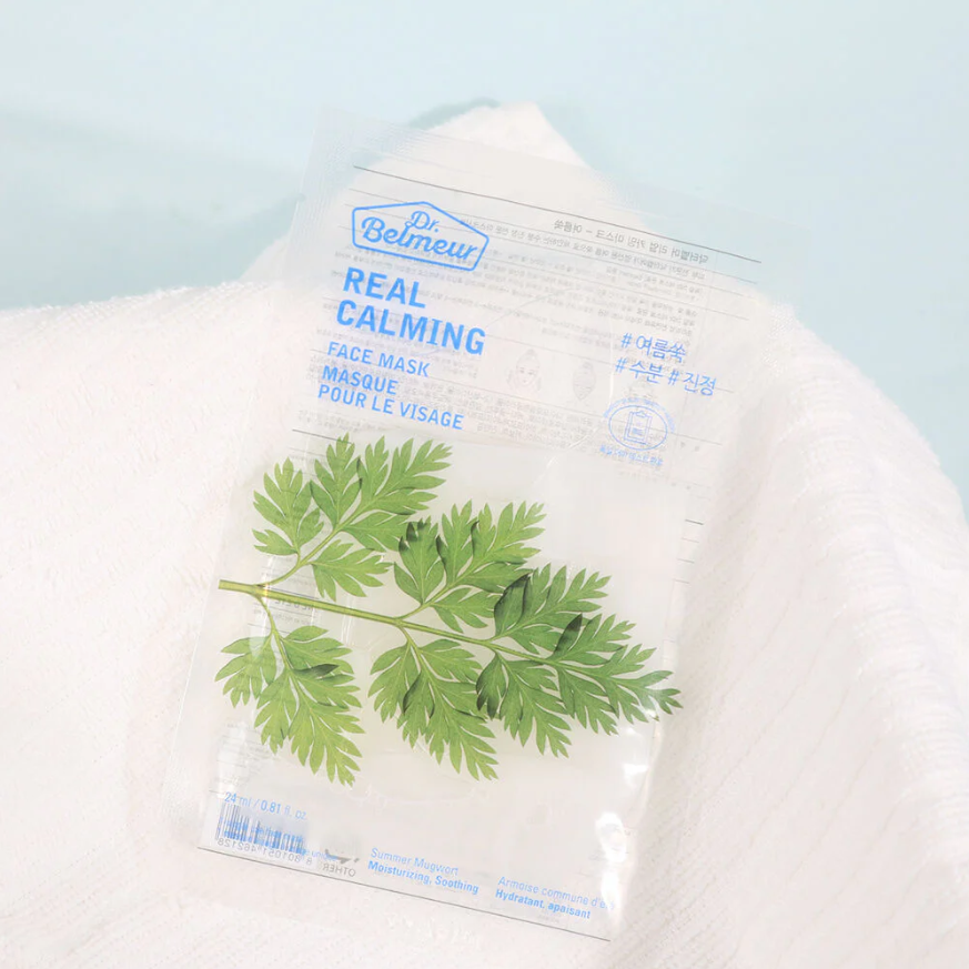 The Face Shop - Dr.Belmeur Real Calming Face Mask Summer Mugwort 24ml. (Pack of 6)