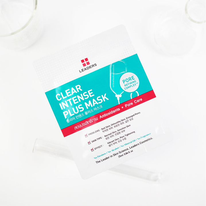 Leaders - Clear Intense Plus Face Mask with Antioxidants + Pore Care 25ml. (Pack of 6)