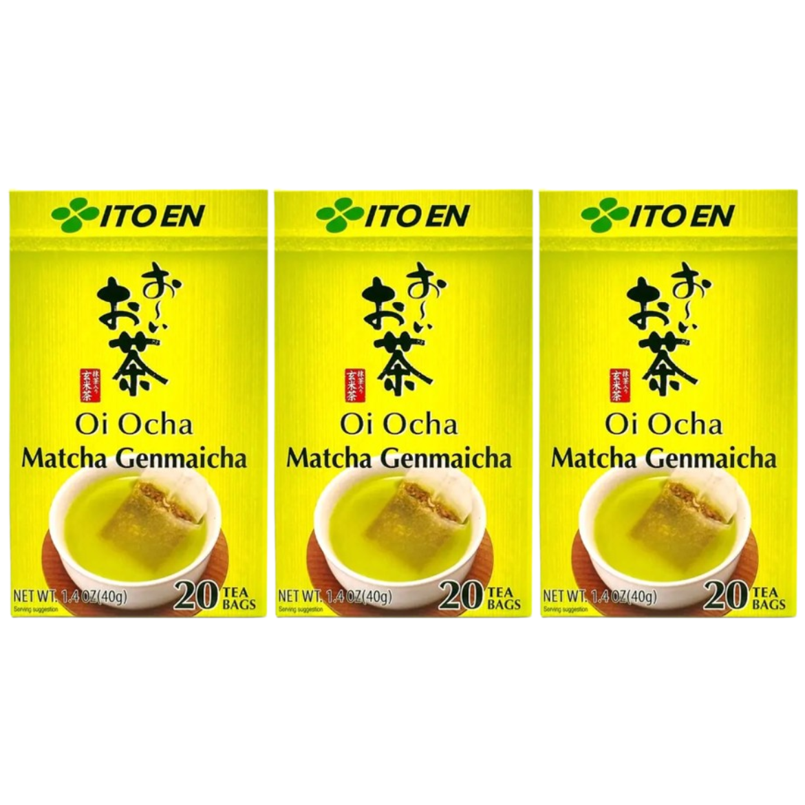 ITO EN - Oi Ocha Matcha Genmaicha 40g. (20 Tea Bags x 3 Boxes)