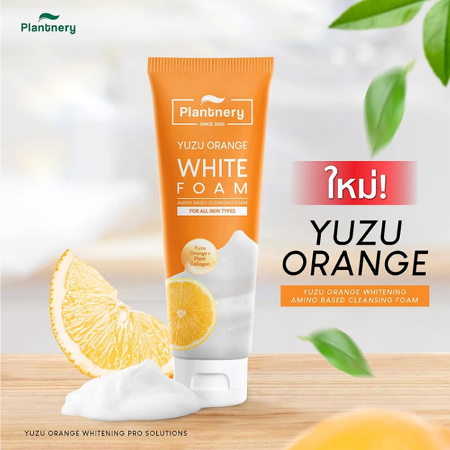 Plantnery - Yuzu Orange Whitening Amino Based Cleansing Foam 100g.