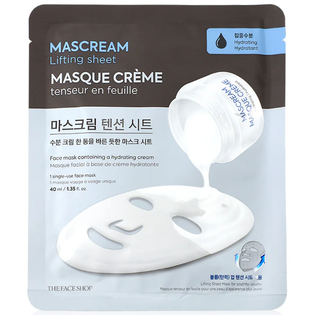 The Face Shop - Intense Hydrating Mascream Tension Sheet 40ml. (Pack of 6)