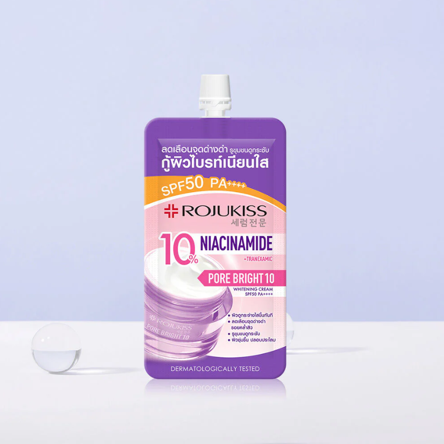Rojukiss - Porebright10 Whitening Cream SPF50+ PA++++ 8ml. (Pack of 6)