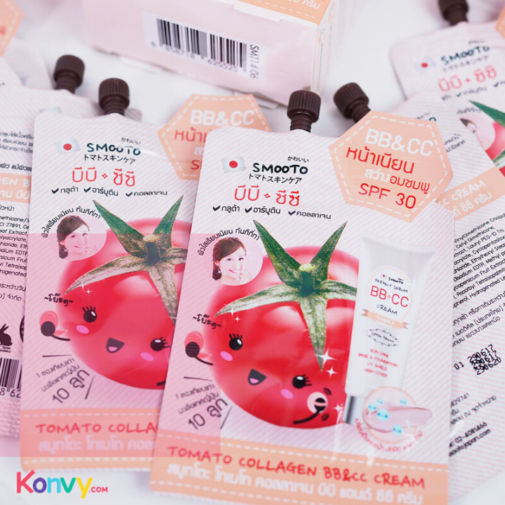 Smooto - Tomato Collagen BB & CC Cream 10g. (Pack of 6)
