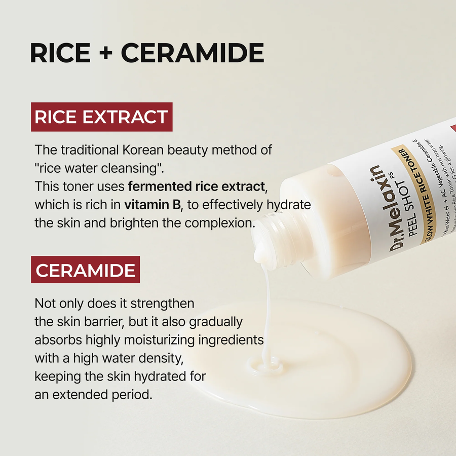 Dr.Melaxin - Peel Shot Glow Rice Toner 200ml.