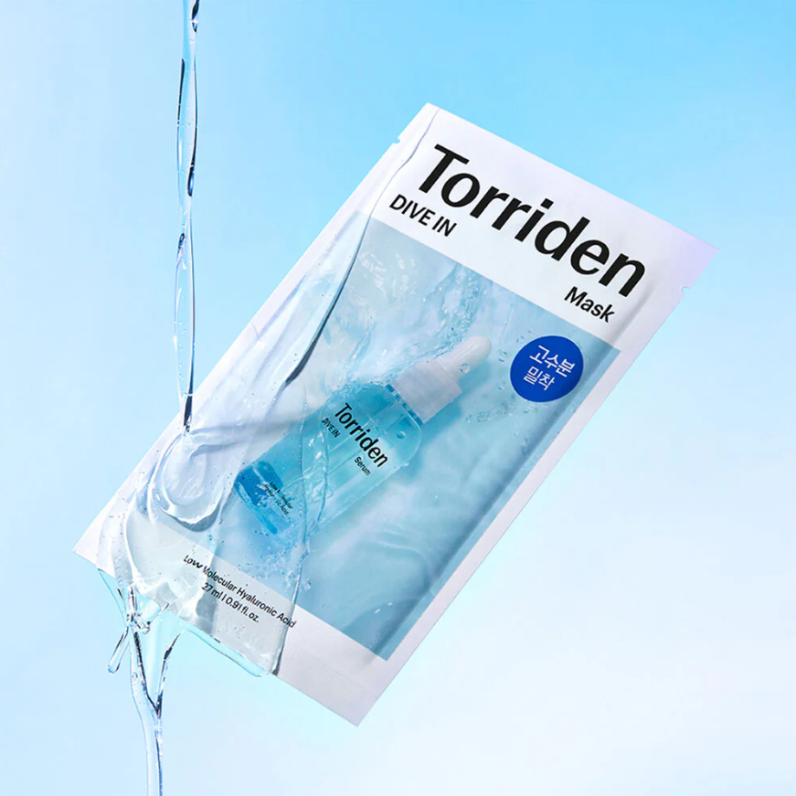 Torriden - Dive In Low Molecule Hyaluronic Acid Mask Sheet 27ml. (Pack of 6)