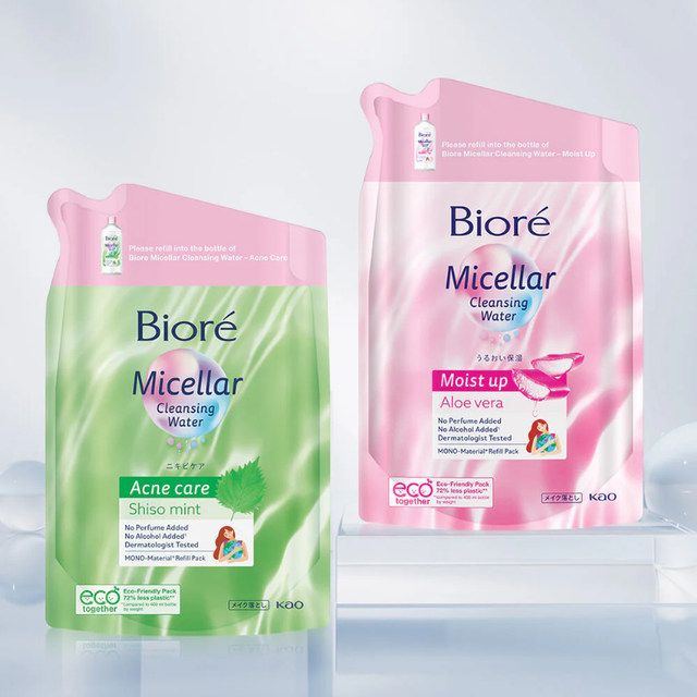 Biore - Micellar Cleansing Water Acne Care Shiso Mint Refill 330ml.