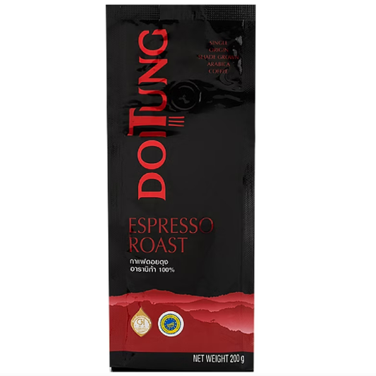 Doi Tung - Single Origin Shade Grown Arabica Coffee, 100% Espresso Roast 200g.