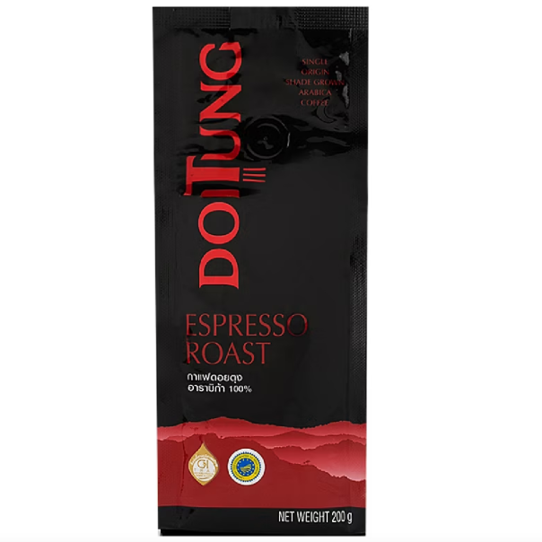 Doi Tung - Single Origin Shade Grown Arabica Coffee, 100% Espresso Roast 200g.