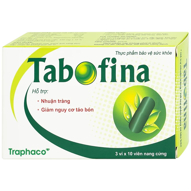 Traphaco - Tabofina - Herbal Digestive and Laxative Supplement Viên Uống Thảo Dược Thực Phẩm Bổ Sung Tiêu Hóa (30 Capsules)