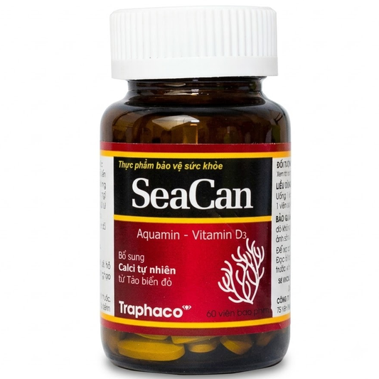 Traphaco - SeaCan - Aquamin Natural Red Algae Calcium & Vitamin D3 Joint Support Supplement Bổ Sung Canxi Tảo Biển Đỏ (60 Tablets)