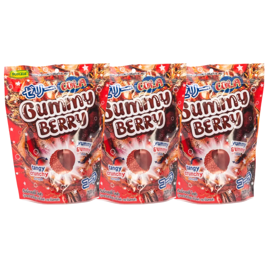 Roscela - Gummy Berry Cola Flavor 39g. (Pack of 3)