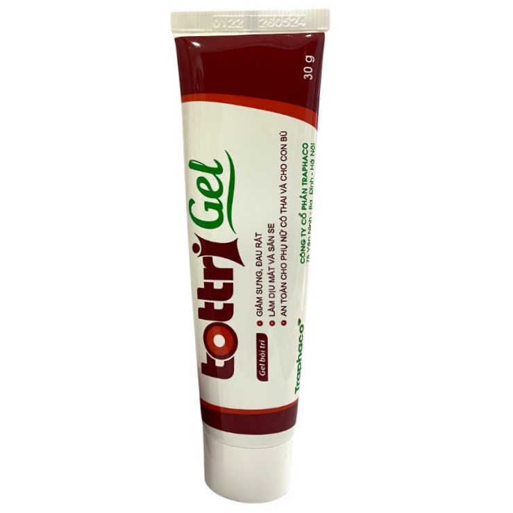Traphaco - Tottri Gel - Hemorrhoid Relief Gel for Swelling and Pain Gel Bôi Trĩ Giảm Nhanh Đau Rát & Táo Bón 30g.