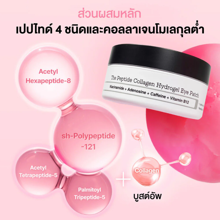 COSRX - The Peptide Collagen Hydrogel Eye Patch with Niacinamide + Adenosine + Caffeine + Vitamin B12 85g. (60pcs)