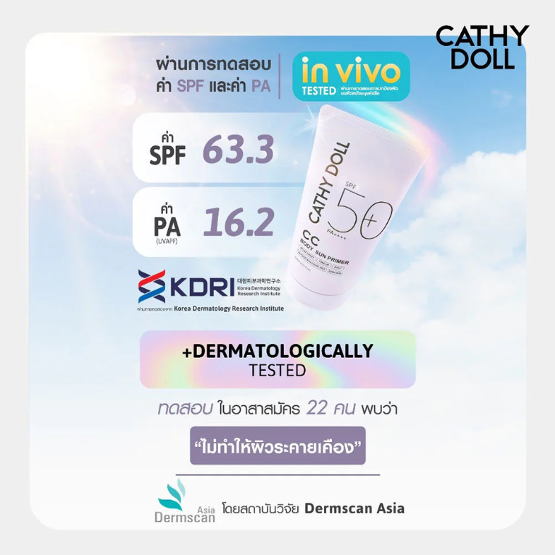 Cathy Doll - CC Body Sun Primer, Pure Violet SPF50+ PA++++ 140ml.