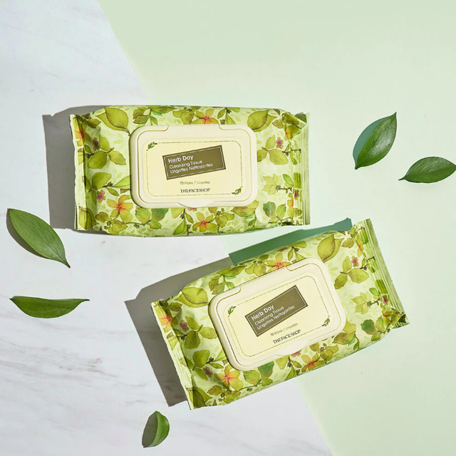 The Face Shop - Herb Day Cleansing Wipes 70 Sheets