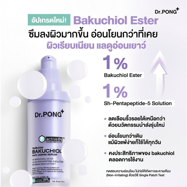 Dr.PONG - ActiveIN Timeless Bakuchiol Anti-Aging Serum 30ml.