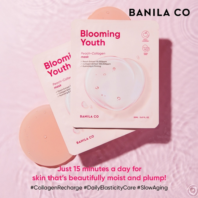 Banila - Blooming Youth Peach Collagen Mask 20g. (Pack of 3)