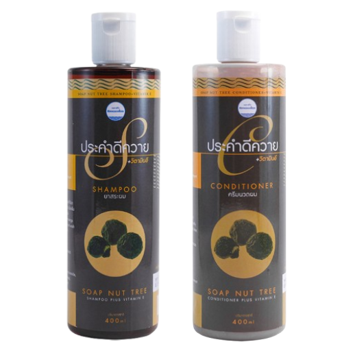 Kongkaherb - Buffalo Horn Rosay Shampoo + Conditioner with Vitamin E, each 400ml.