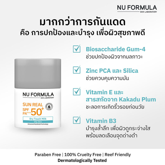 Nu Formula - Sun Real SPF50+ PA++++ Dry Touch Milk 15g.