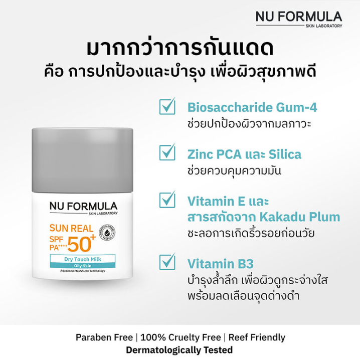 Nu Formula - Sun Real SPF50+ PA++++ Dry Touch Milk 15g.