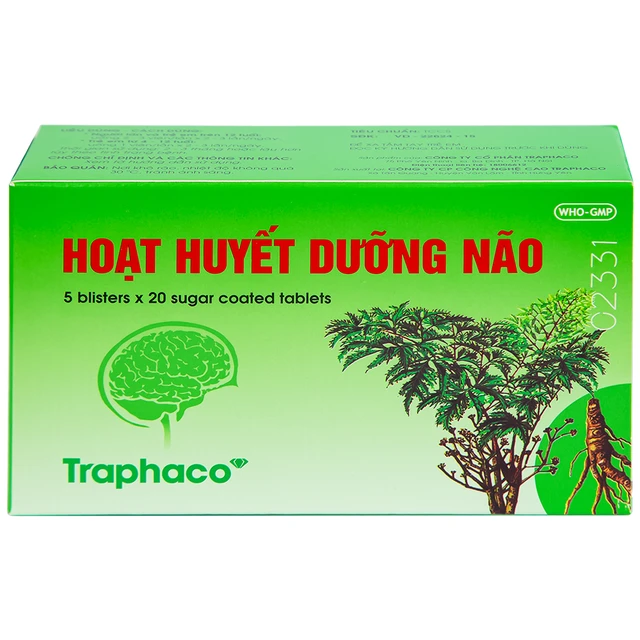 Traphaco - Hoạt Huyết Dưỡng Não - Blood Circulation and Brain Nourishment Supplement Tuần Hoàn Máu & Não Bộ (100 Capsules)