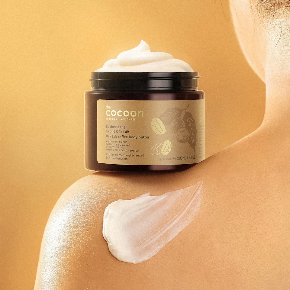 Cocoon Vietnam - Dak Lak Coffee Body Butter (Bơ Dưỡng Thể Cà Phê Đắk Lắk) with Coffee Oil, Tamanu Oil & Cocoa Butter 200ml.