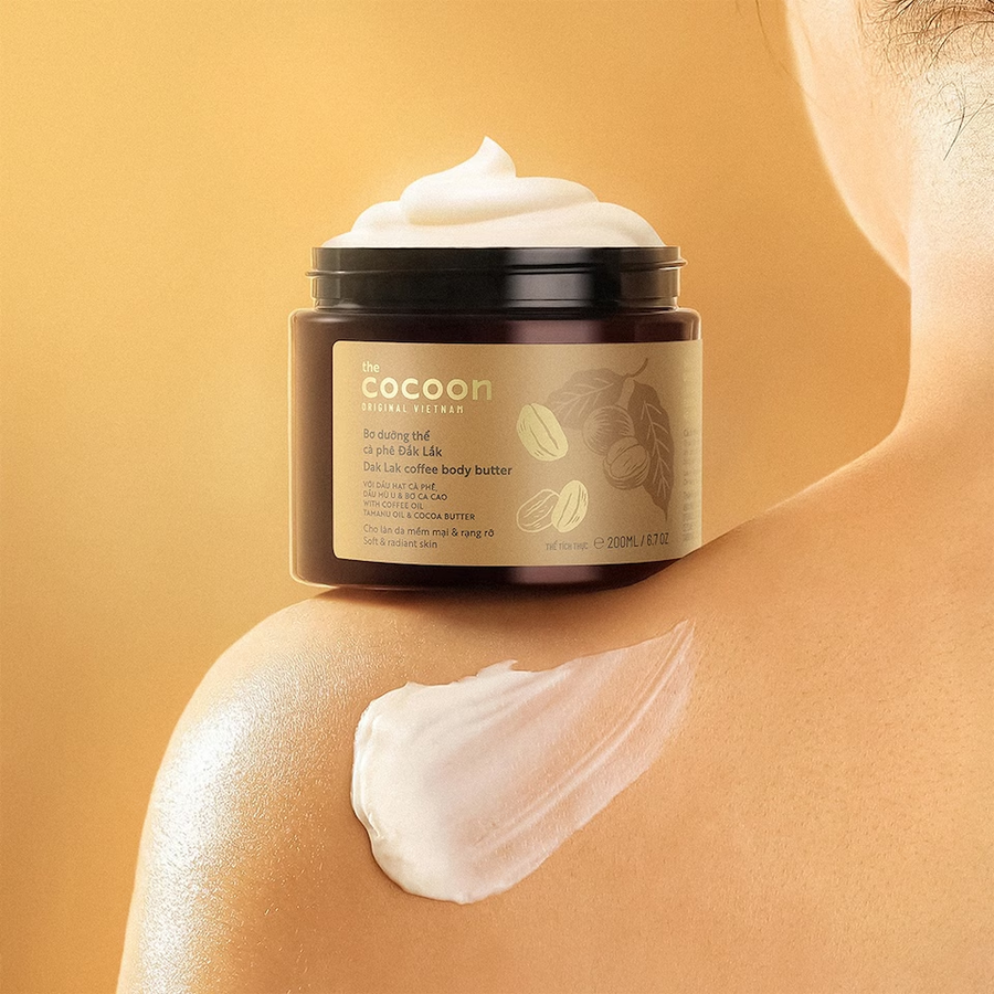 Cocoon Vietnam - Dak Lak Coffee Body Butter (Bơ Dưỡng Thể Cà Phê Đắk Lắk) with Coffee Oil, Tamanu Oil & Cocoa Butter 200ml.