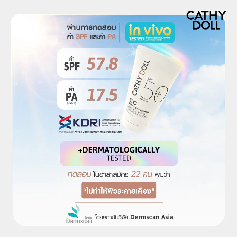 Cathy Doll - CC Body Sun Primer #Light Ivory SPF50+ PA++++ 50ml.