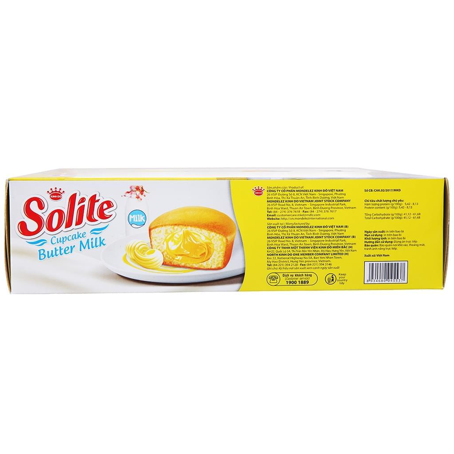 KINH DO - Solite - Nature Fresh Sponge Cake Bánh Bông Lan Kem vị Bơ Sữa with Mutter Cream Filling 276g. (12 pieces)