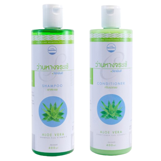 Kongkaherb - Aloe Vera Shampoo + Conditioner with Vitamin E, each 400ml.