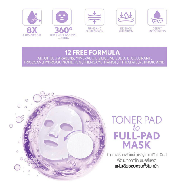 Cathy Doll - 8X Cushion Toner Mask Anti-Wrinkle 25g. (Pack of 6)