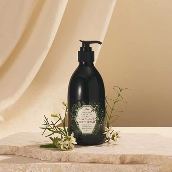 Plu - Prestige Spa Scrub Body Wash Fresh Eucalyptus 500g.