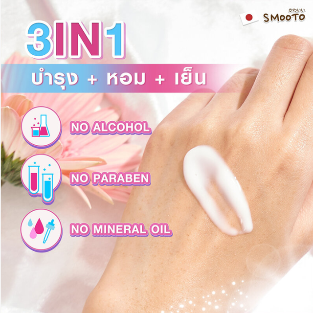 Smooto - Glow & Cool Brightening Body Lotion with Vit C, B3 and HYA 40g. (Pack of 6)