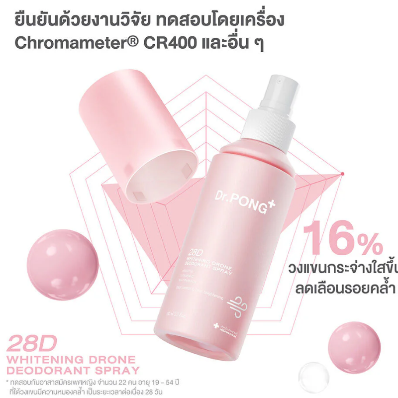 Dr.PONG - 28D Whitening Drone Deodorant Spray 100ml.