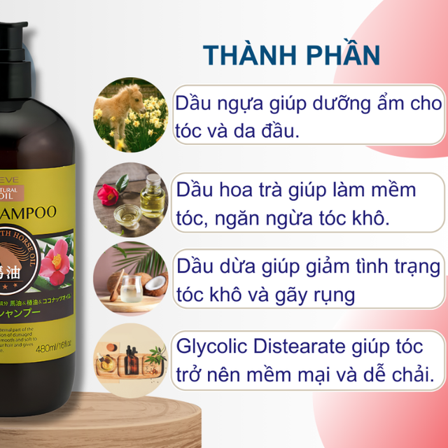 Kumano Yushi - Deve Natural Oil Shampoo 480ml.