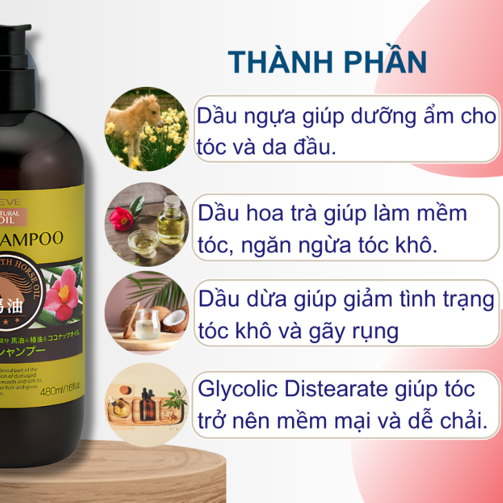 Kumano Yushi - Deve Natural Oil Shampoo 480ml.