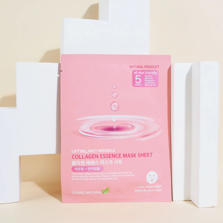 Leaves Natural - Collagen Essence Mask Sheet 25ml. (Pack of 5)