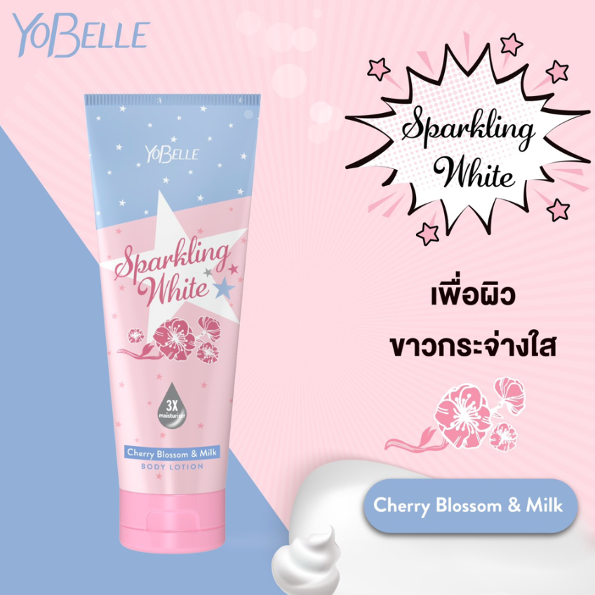 Yobelle - Sparkling White Cherry Blossom & Milk Body Lotion 200ml.