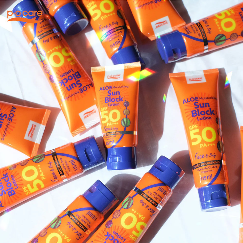 P.O.CARE - Aloe Moisturizing Sun Block Lotion SPF50 PA+++ 115ml.