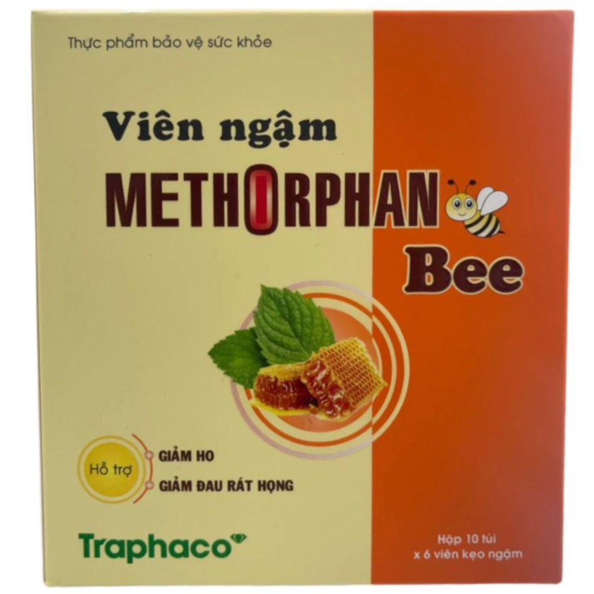 Traphaco - Viên Ngậm Methorphan Bee - Throat Lozenges for Cough, Sore Throat and Bronchitis Relief Họng, Ho & Viêm Phế Quản (60 Lozenges)